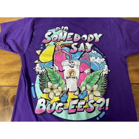 Buc-ee's Double Sided "Did Somebody Say Buc-ee's" Purple T-Shirt Size Small - Picture 8 of 8